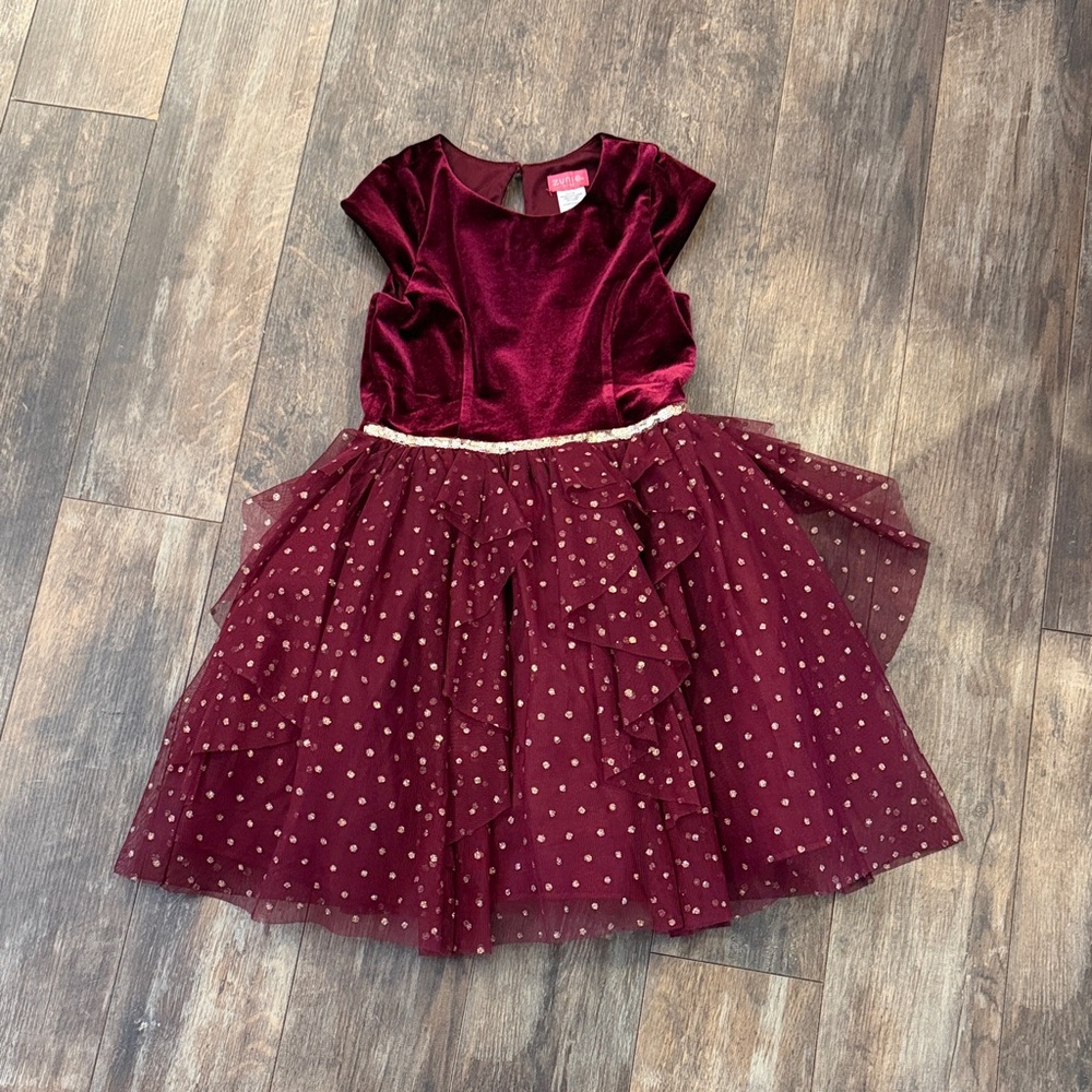 Zunie Maroon and Gold Kids Dance Dress